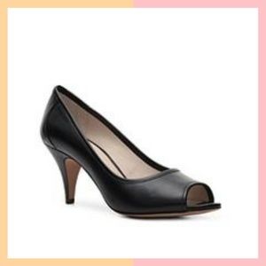 Kelly & Katie Black Peep Toe Bella Pump 10m